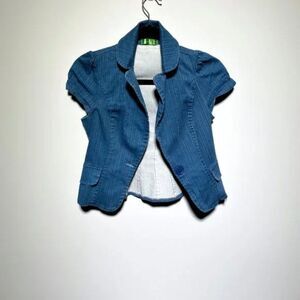 PARADIGM WOMENS BLUE DENIM CROP JACKET